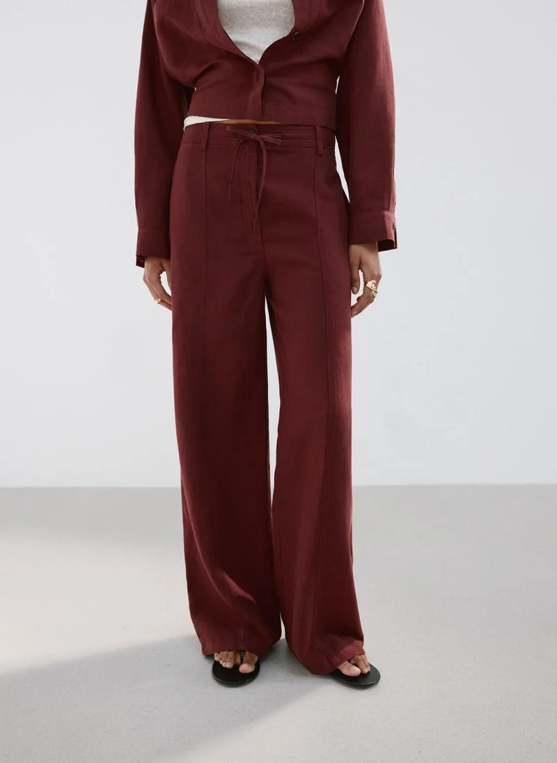 MANGO Straight-Fit Lyocell Trousers