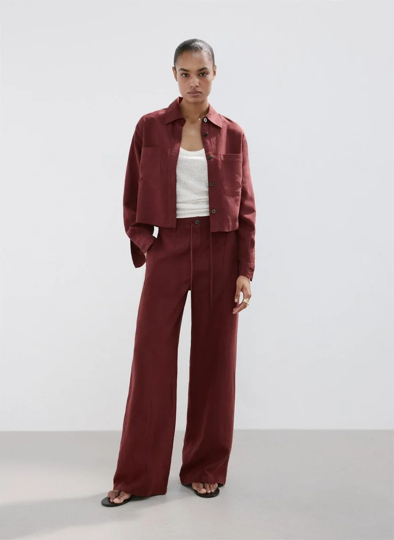Mango  Straight-Fit Lyocell Trousers for Women | Best Price UAE