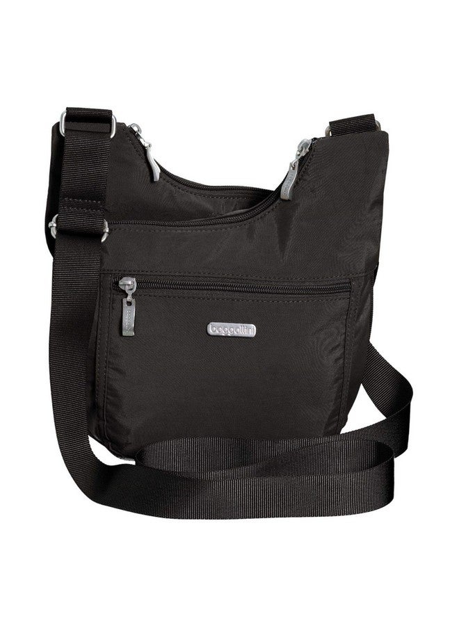 Baggallini Pocket Crossover Crossbody Fabric Bag Charcoal - Image 1