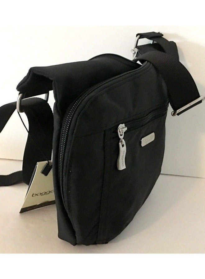 Baggallini Pocket Crossover Crossbody Fabric Bag Charcoal - Image 4