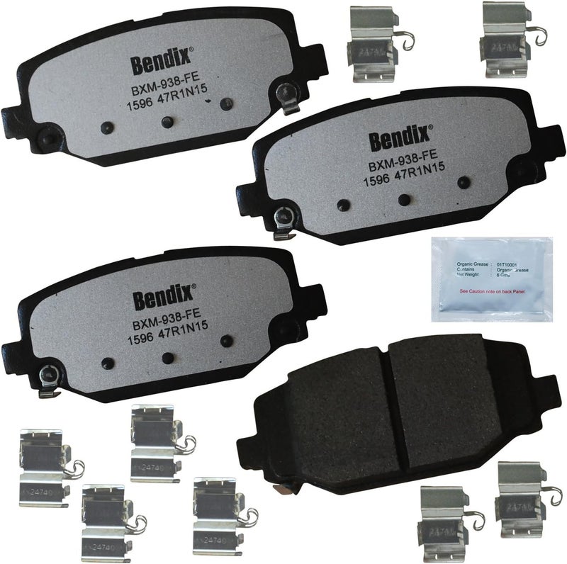Bendix Fleet Metlok MKD1596FM Semi-Metallic Rear Brake Pads for Select Models Chrysler Grand Caravan, Town & Country, Dodge Journey, Ram C/V, Volkswagen Routan - Image 1