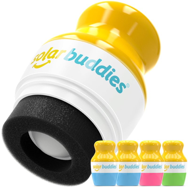 Solar Buddies Sunscreen Applicator - 2x Blue, Pink & Green - BPA-Free Refillable Roll on Sponge Sunscreen, Suncream & Lotion Applicator For Kids & Adults - Holds 3.4fl oz, Perfect Size for Travel - Image 1