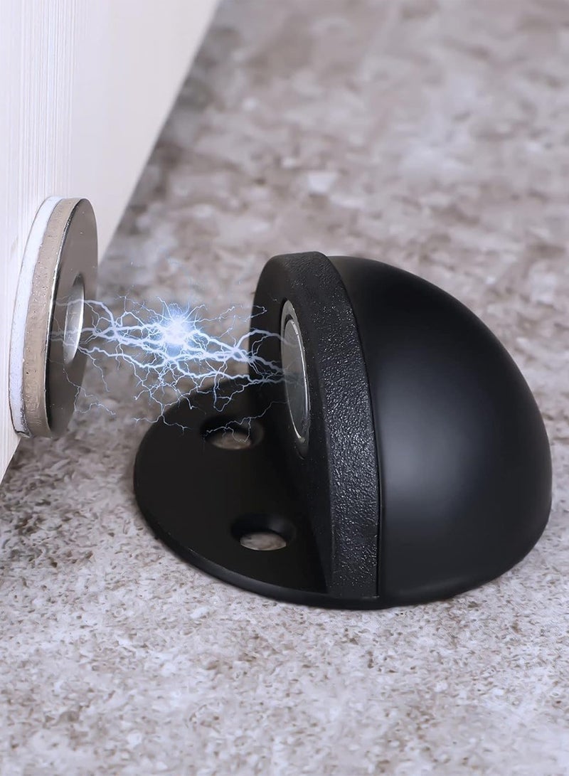 Stainless Steel Magnetic Door Stoppers Floor Mount Magnetic Catch Holder Modern Door Stops Brushed Satin Dome Door Stopper Wall Protector Adhesive Doorstops Magnet for Bottom of Door - Image 1