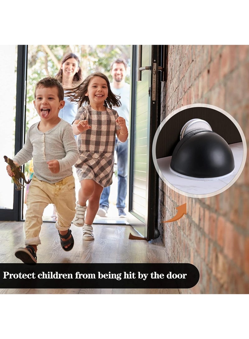 Stainless Steel Magnetic Door Stoppers Floor Mount Magnetic Catch Holder Modern Door Stops Brushed Satin Dome Door Stopper Wall Protector Adhesive Doorstops Magnet for Bottom of Door - Image 4