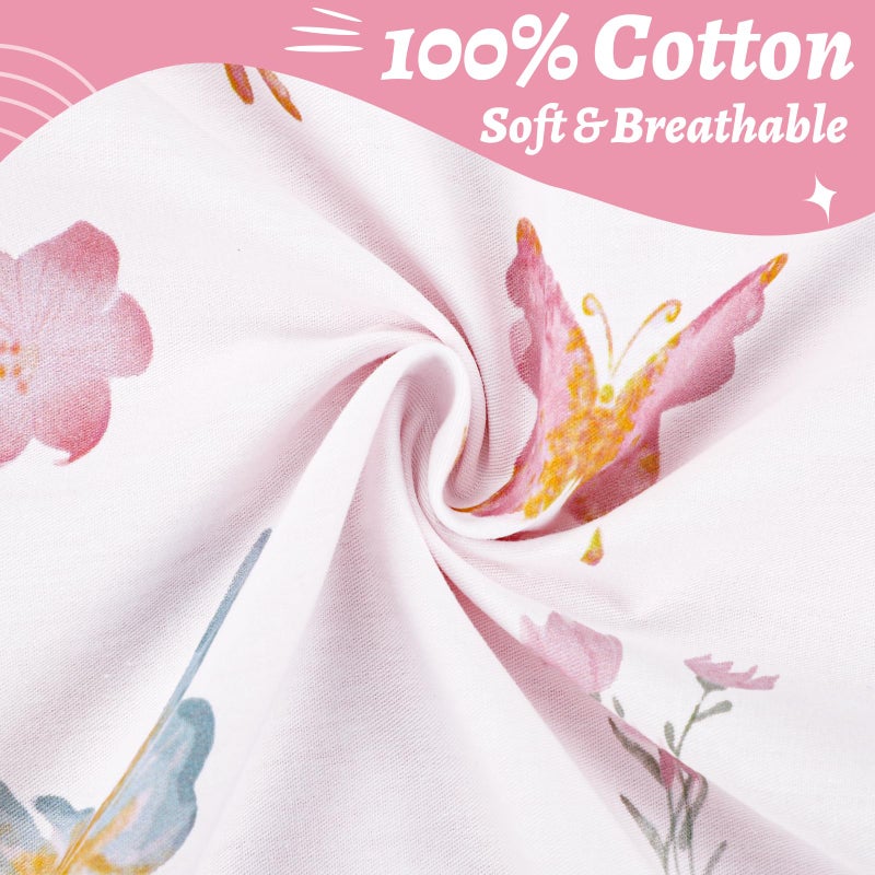 WINGHENLEE Baby Lounger Cover, Cotton Newborn Nest Cover, Baby Lounger Replacement Covers, Soft & Breathable, Reversible & Adjustable, Pink Butterfly(Cover Only) - Image 4