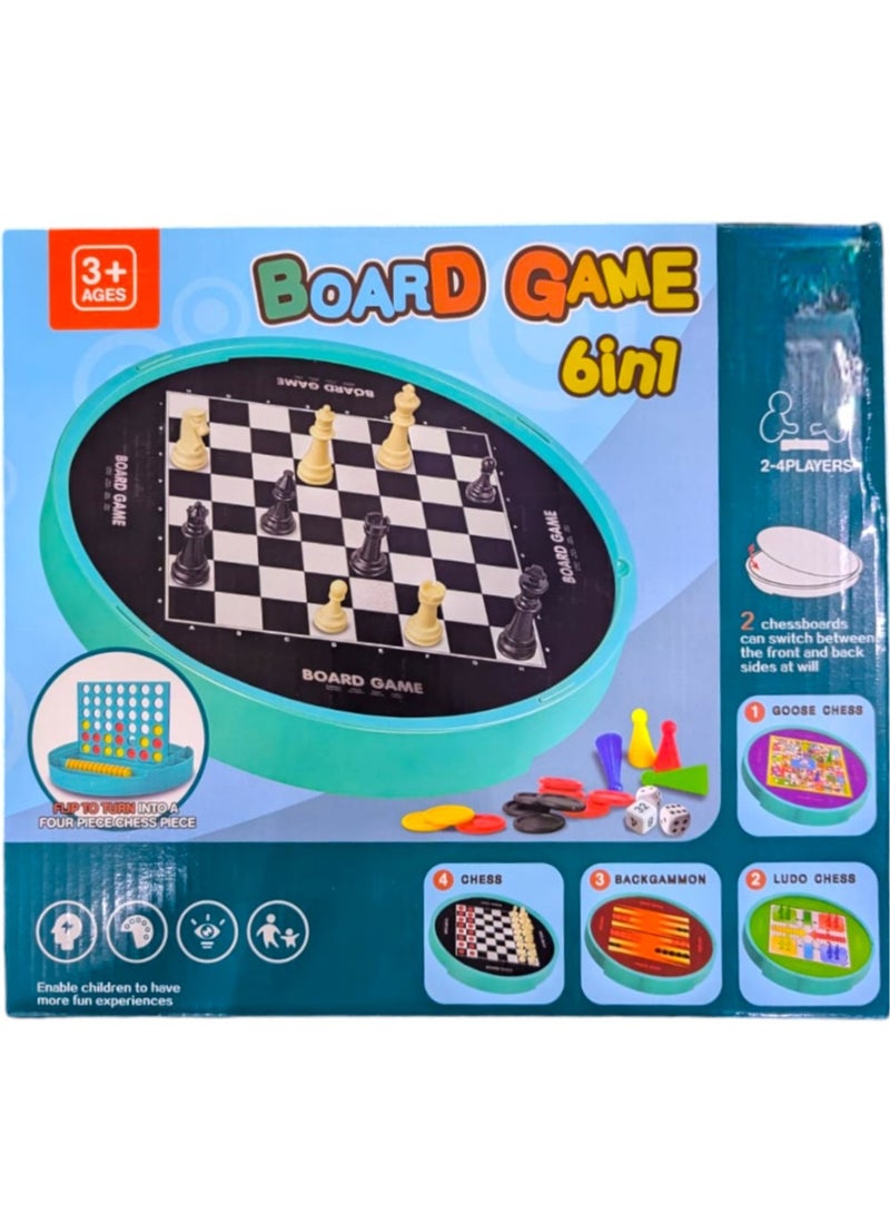 Toy Box 6 in 1 Board Game Chess, Ludo, Snakes & Ladder, Chinese Checkers Games – Family Board Game 2-4 Players for Kids and Adults - Image 1