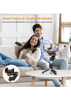 Generic Gimbal stabilizer for smartphone,2-axis automatic face tracking with tripod, 360° rotation with wireless remote control for Android and iPhone, ideal for vlogging, YouTube, TikTok video recording  - Image 2