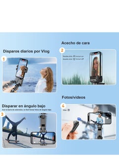 Generic Gimbal stabilizer for smartphone,2-axis automatic face tracking with tripod, 360° rotation with wireless remote control for Android and iPhone, ideal for vlogging, YouTube, TikTok video recording  - Image 5