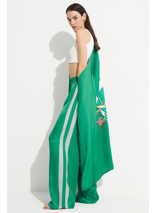 جون كيمونو وقفتان نسائي حصري يونيو 100% فيسكوز مطبوع أخضر - Image 4