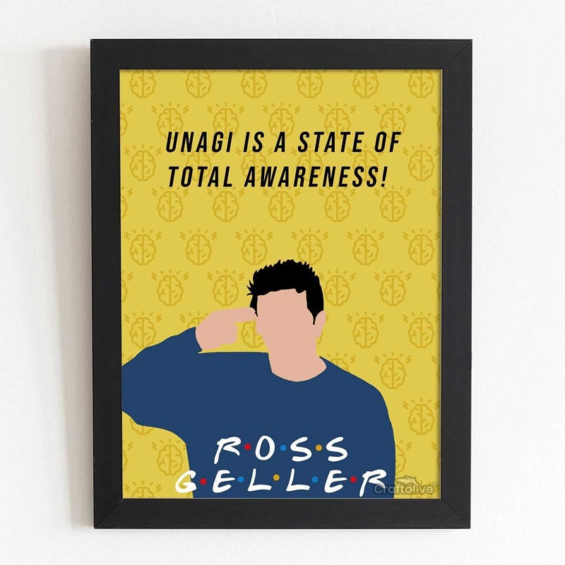 Craftolive FRIENDS Frame Ross Geller Framed Poster for Wall Decor Room Decor Home Decor Gift Framed Poster Wall Frame