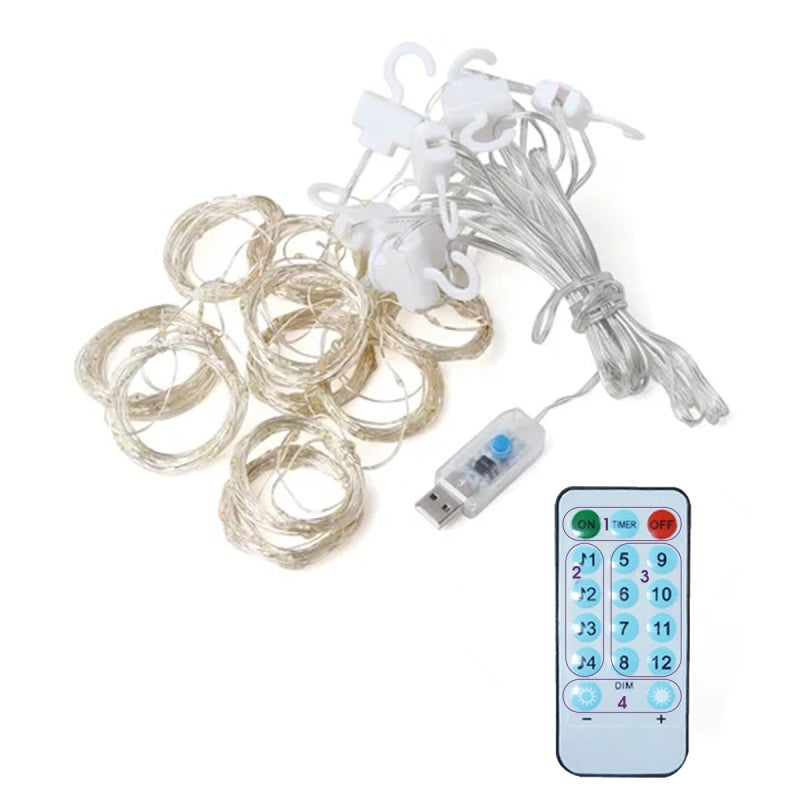 LED Curtain String Lights: Multicolor 300 LEDs, 8 Lighting Modes - 4 Music Control Modes, Remote Control for Indoor Outdoor Party Decor - Image 1