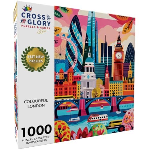 Cross & Glory Cross Glory Colourful London 1000 Piece Jigsaw Puzzle for Adults Iconic Landmarks of London Challenging Puzzle for Art and Travel Lovers - Image 5