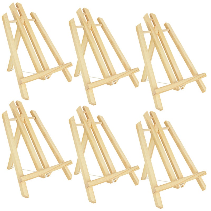 LOLYSIC 6 Pcs Wooden Easel Stands for Display 30cm 12inch Tabletop Easel Stand for Painting A Frame Wooden Desktop Tripods Art Display Easels Stands for Crafts Card Photo Drawing Painting Canvas