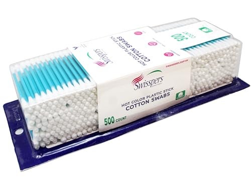 Swisspers عصا قطنية ملونة ساخنة من سويسبرز - 500 قطعة (قد يختلف اللون) - Image 3