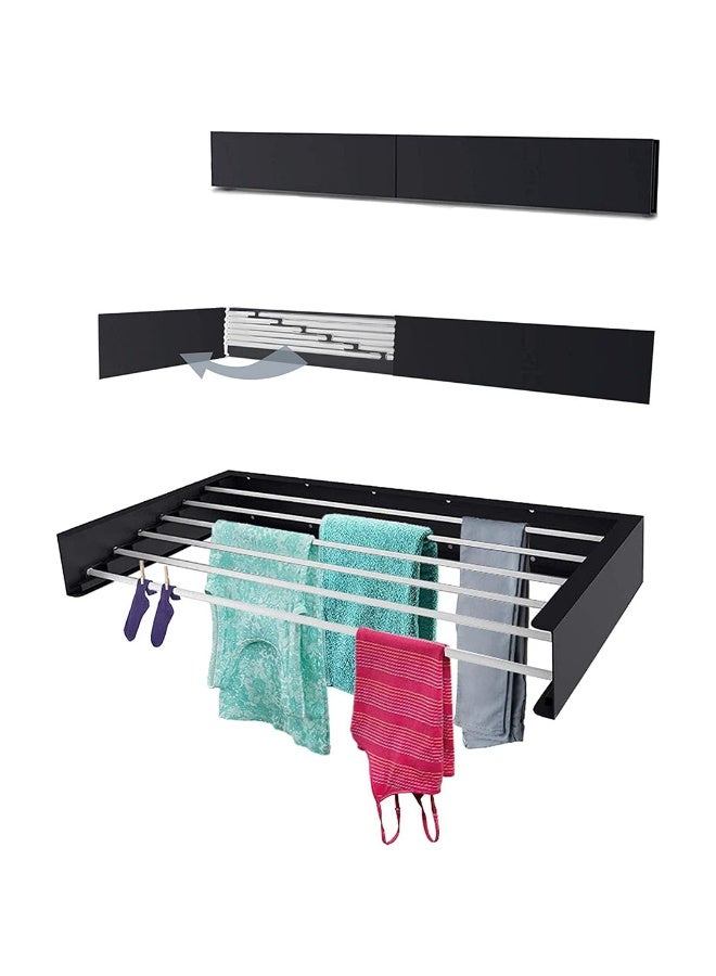 All-metal, rust-proof wall clothesline, consisting of 6 metal ropes, size MM, black color - Image 2