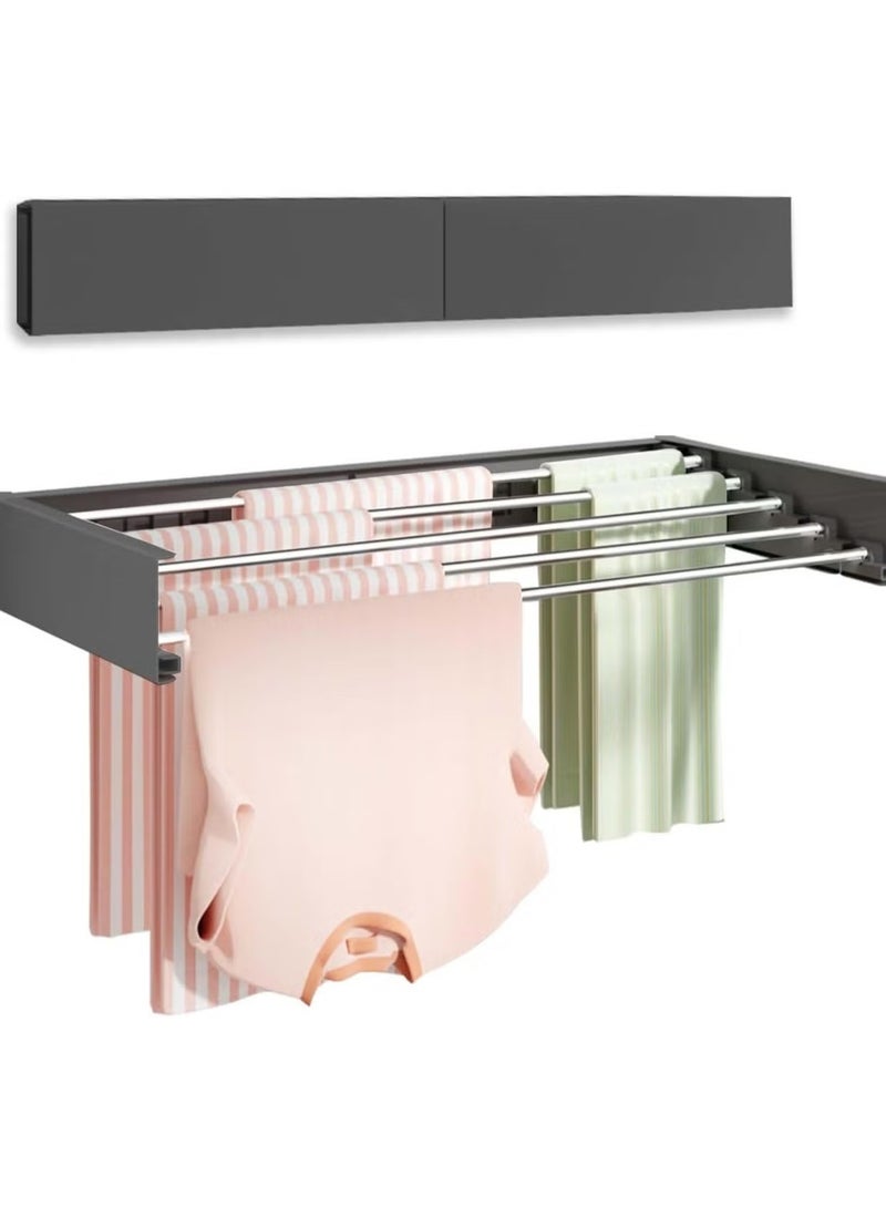 All-metal, rust-proof wall clothesline, consisting of 6 metal ropes, size MM, black color - Image 1