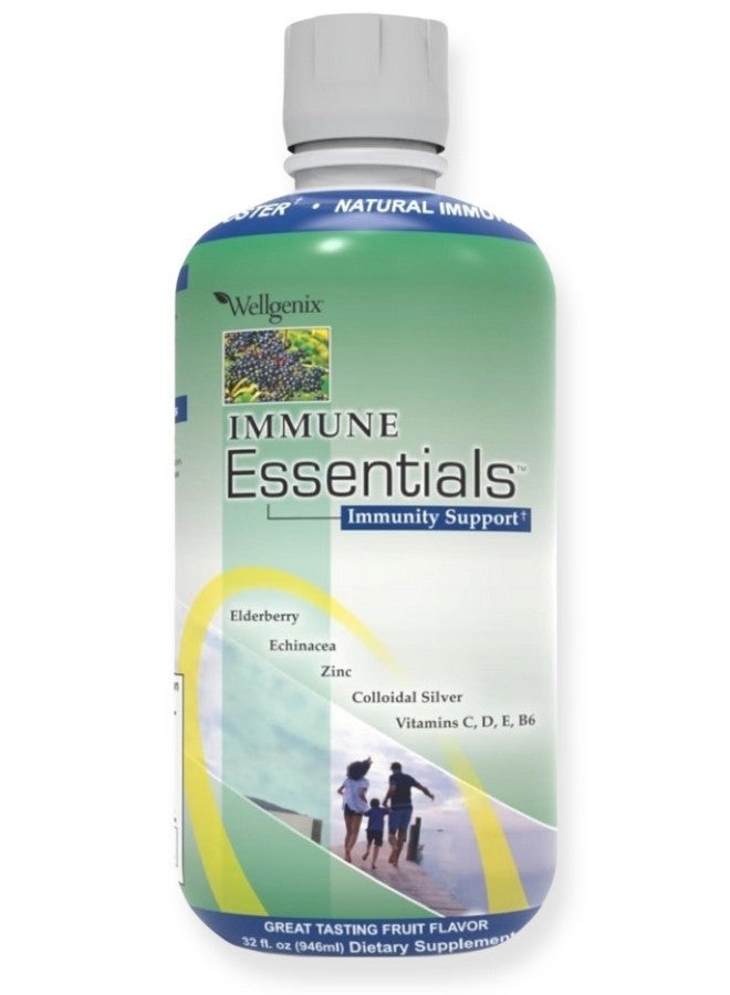 ويلجينيكس Wellgenix Immune Essentials - مكمل غذائي طبيعي 12 في 1 لدعم الجهاز المناعي - فيتامينات متعددة سائلة - يعزز الجهاز المناعي والصحة العامة للأطفال والكبار - بنكهة فاكهة بانش 32 أونصة - Image 1