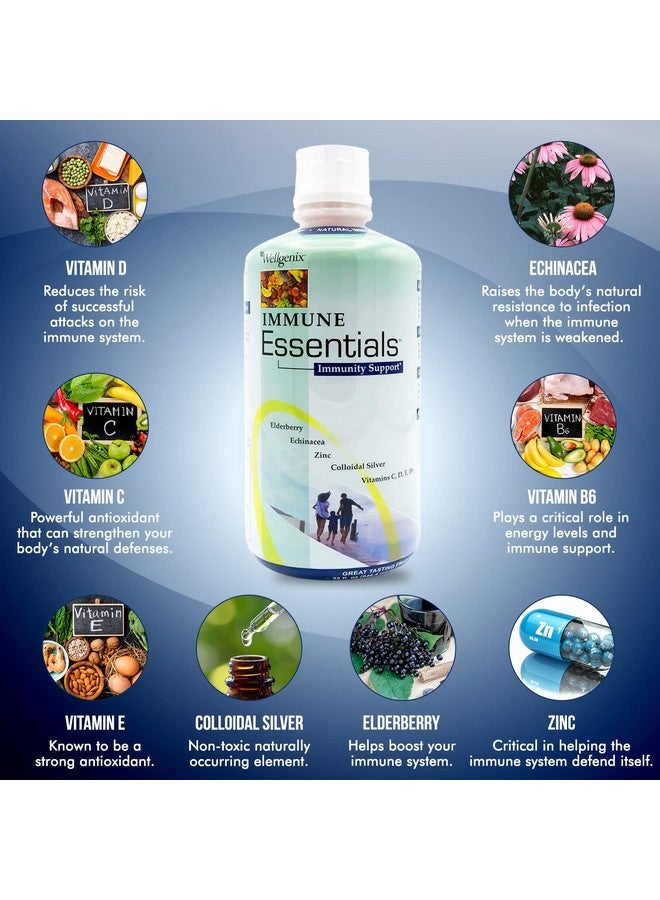 ويلجينيكس Wellgenix Immune Essentials - مكمل غذائي طبيعي 12 في 1 لدعم الجهاز المناعي - فيتامينات متعددة سائلة - يعزز الجهاز المناعي والصحة العامة للأطفال والكبار - بنكهة فاكهة بانش 32 أونصة - Image 2