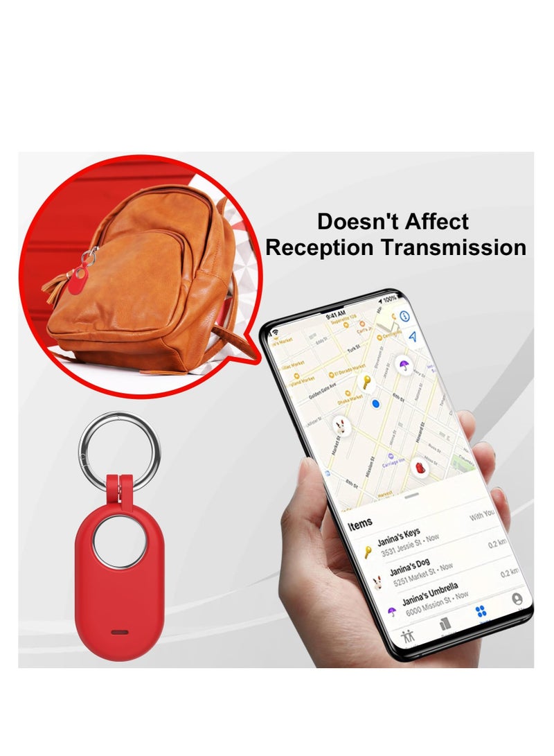 SYOSI Smart Tag 2 Case, 4 Pack GPS Tracker Holder with Key Ring, Silicone Protective Cover for Galaxy Smarttag 2, GPS Item Finders Accessories for Keys, Luggage, Pets - Image 3