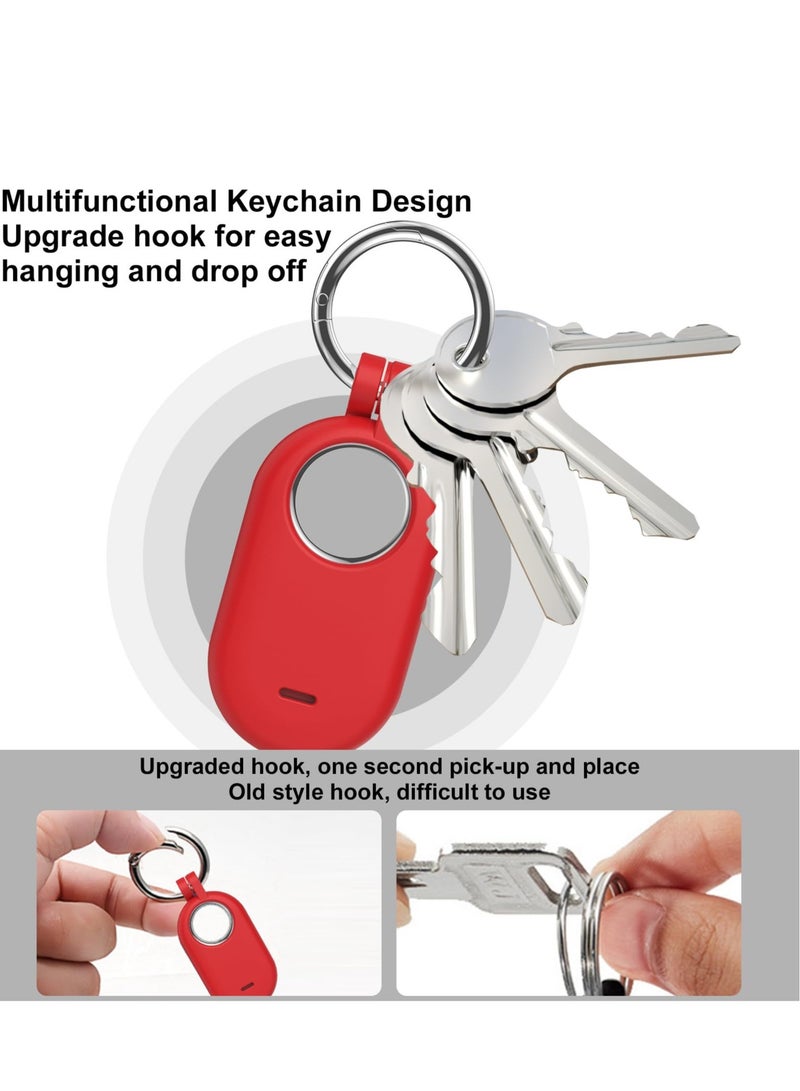 SYOSI Smart Tag 2 Case, 4 Pack GPS Tracker Holder with Key Ring, Silicone Protective Cover for Galaxy Smarttag 2, GPS Item Finders Accessories for Keys, Luggage, Pets - Image 4