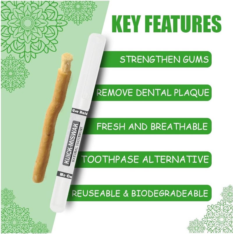 EVERPRIME Natural Miswak Stick | Pack of 05 | Chewable Toothbrush | Organic Teeth Cleaning & Whitening | Sewak Tooth Brush | Oral Care & Healthy Gums - Image 4