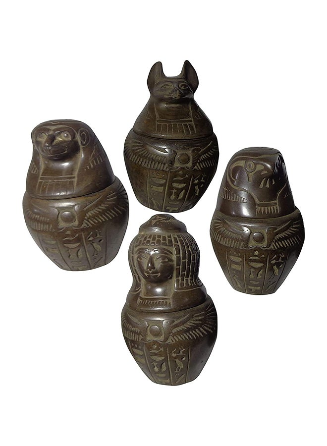 Generic Set Of 4 Egyptian Ancient Canopic Xl Jars Organs Storage Statue Statues Pharaoh Collection Collectable 4 Mythology 