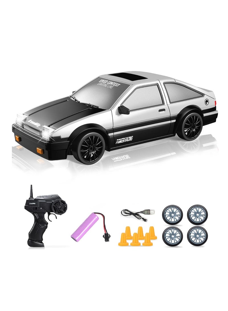 RC Drift Car, Mini RC Drift Car for Adults, 1:24 RC High-Speed ​​Racing Car, 2.4GHz 4WD Racing Enthusiast Toy Car with Headlight, Suitable for Boys and Girls and Adult Gifts (White)  - Image 1