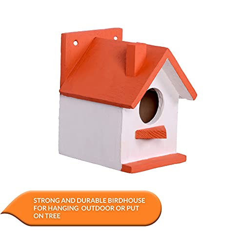 Cket Bird House Nest Box Breeding House for Sparrow, Budgies and Finches Eco Friendly Pure Wooden for Garden Balcony Hanging HS02 - Image 5