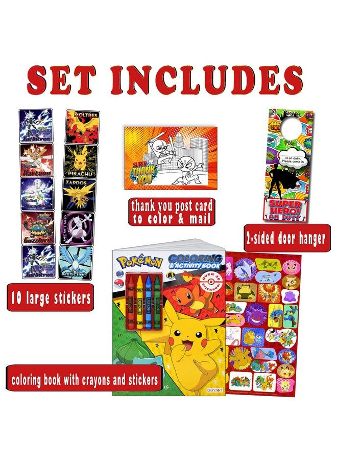 Bendon Pokemon Stickers Activity Set Bundle Includes Pokemon Coloring Book With Stickers Reward Stickers Pokemon Craft Door Hanger - Image 3