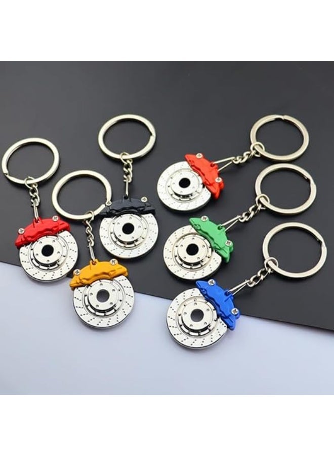 My souq store :Sporty Car Brake Disc Rotor Keychain - High-Quality Metal Keyring - Silver & blue - Image 2