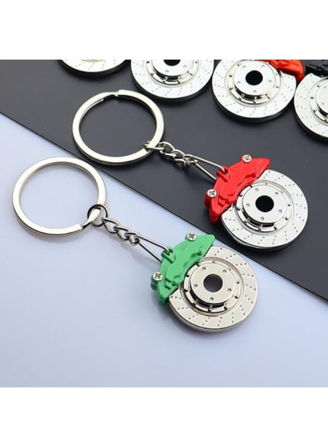 My souq store :Sporty Car Brake Disc Rotor Keychain - High-Quality Metal Keyring - Silver & blue - Image 3
