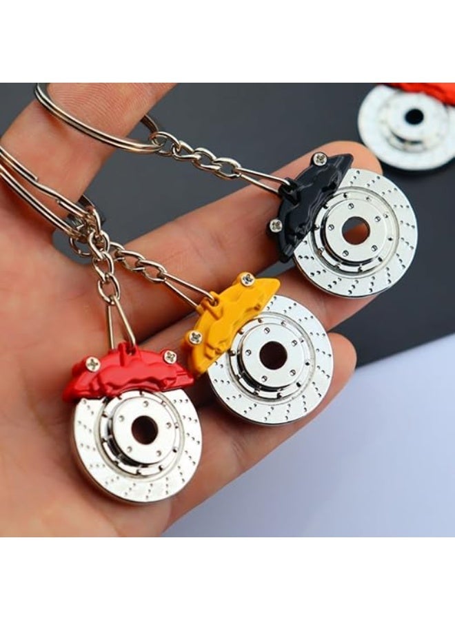 My souq store :Sporty Car Brake Disc Rotor Keychain - High-Quality Metal Keyring - Silver & blue - Image 4