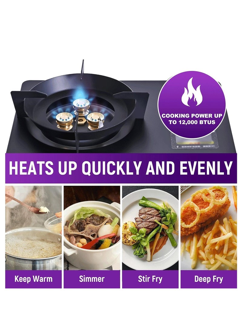 HEXAR - Portable Camping Stove, Extra High Output, Single Burner Butane Stove Camping Accessories, Outdoor Windproof Camp Stove, Camping Cooking Grill, Propane Burner and Backpacking Essentials - Image 1