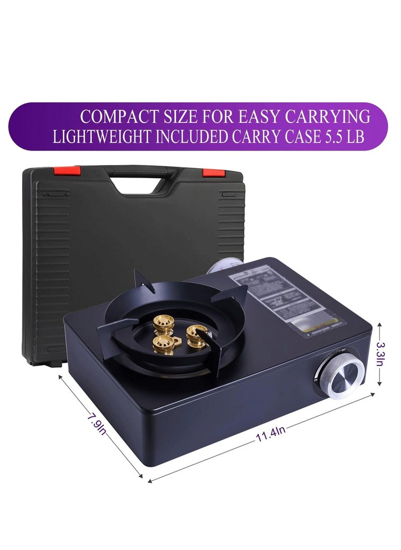HEXAR - Portable Camping Stove, Extra High Output, Single Burner Butane Stove Camping Accessories, Outdoor Windproof Camp Stove, Camping Cooking Grill, Propane Burner and Backpacking Essentials - Image 1