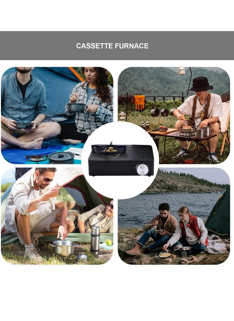 HEXAR - Portable Camping Stove, Extra High Output, Single Burner Butane Stove Camping Accessories, Outdoor Windproof Camp Stove, Camping Cooking Grill, Propane Burner and Backpacking Essentials - Image 1