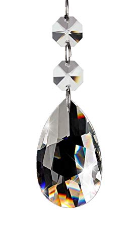Fushing 20Pcs Chandelier Crystals, Clear Teardrop Crystal Chandelier Pendants Parts Beads, Hanging Crystals for Chandeliers (38mm, Clear) - Image 1