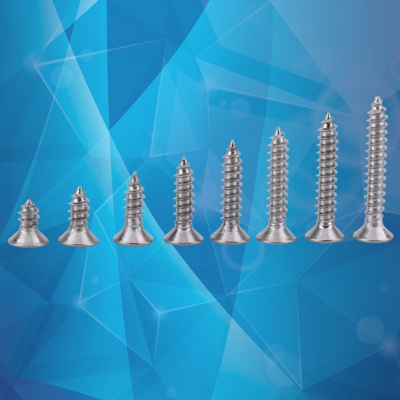 مسمارات ذاتية التثبيت ذات الرأس المسطح: من الفولاذ المقاوم للصدأ SS304 ومقاومة للتآكل - مسمارات ذات رأس مسطح وخيط حاد لاستخدام عام في إصلاح الأجهزة المنزلية والأثاث الخشبي - Image 1