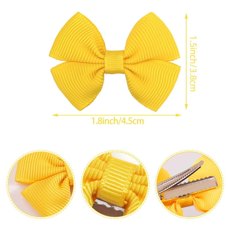 CellElection 80Pcs Hair bow Clips 2Inch Mini Hair Clips for Baby Fine Hair Grosgrain Ribbon Bows Metal Alligator Clips Non-slip Baby Hair Clips for Baby Girls Infants Toddlers 40 Colors in Pairs - Image 2