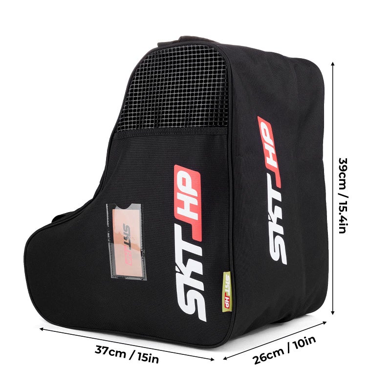 SKT HP Roller Skate Bag with Adjustable Shoulder Strap for Kids And Adults to Hold Inline Skates Roller Skates Knee pads Helmets Black - Image 2