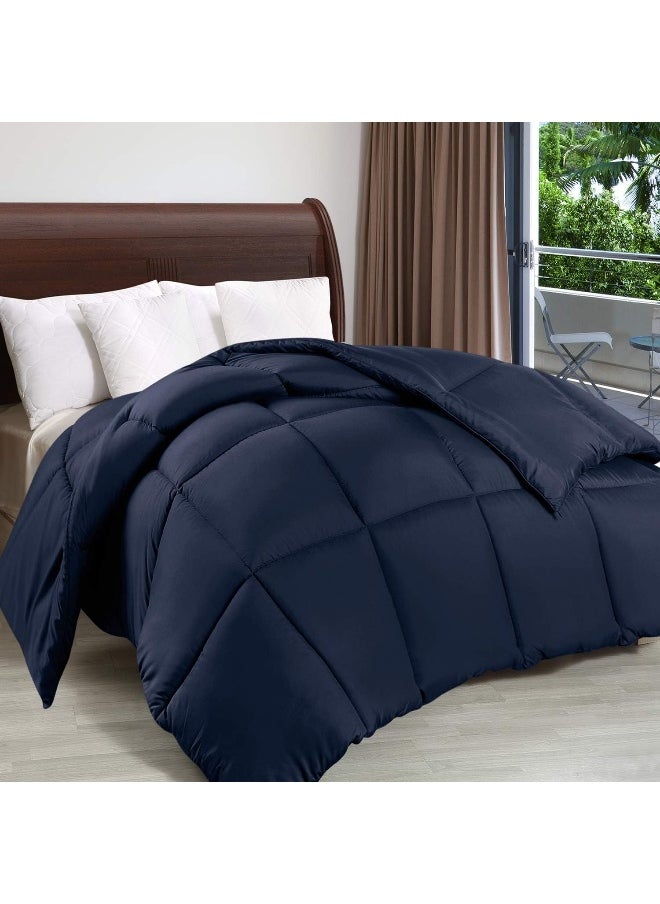 Utopia Bedding Comforter Duvet Insert - Quilted Comforter With Corner Tabs - Box Stitched Down Alternative Comforter (Twin, Navy)  - Image 3