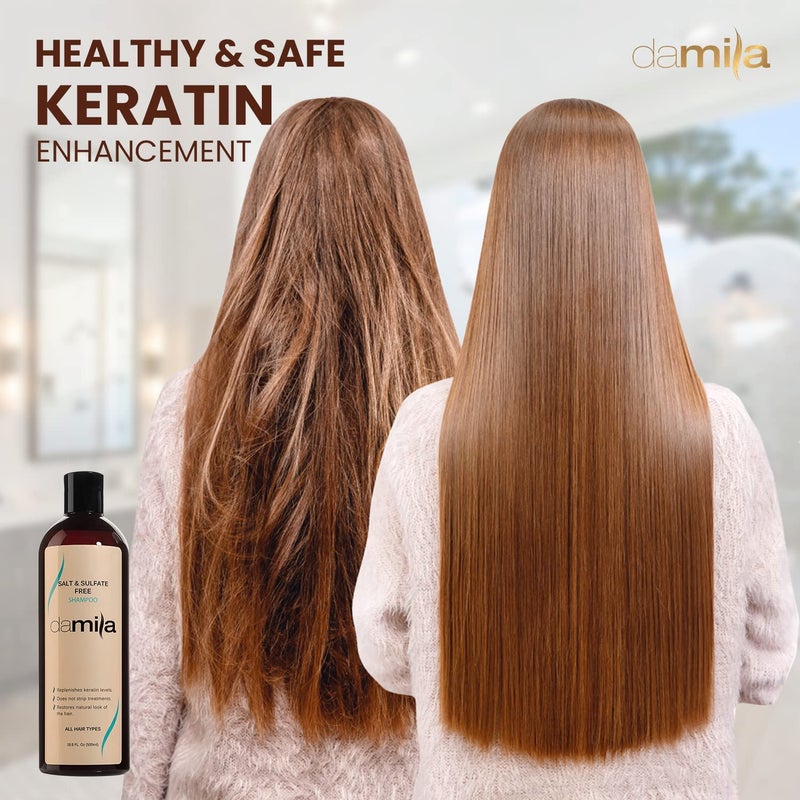 damila Salt & Sulfate Free Shampoo for Keratin and Color Treated Hair - Perfect for Damaged, Frizzy, Curly or Dry Hair (16.9 Fl Oz) - Image 5