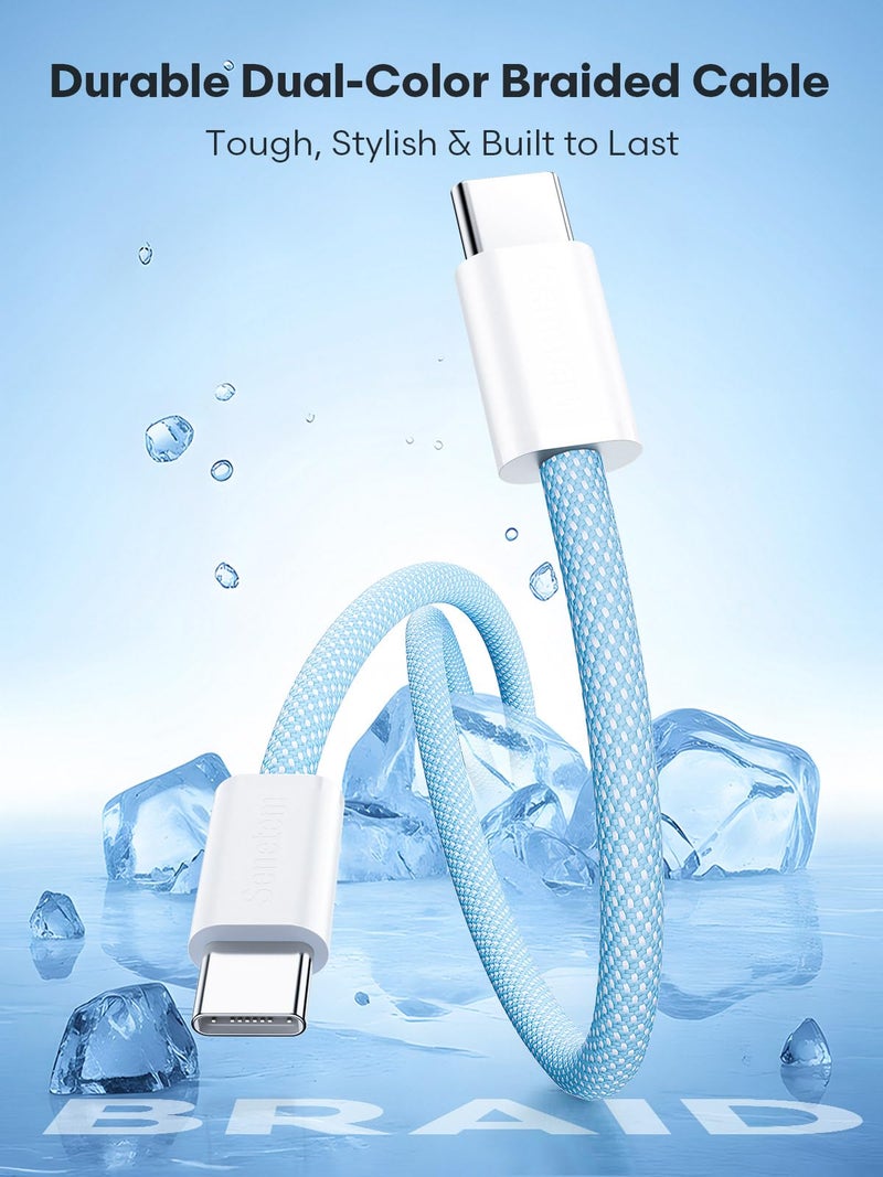 Senetem USBC to USB C Cable 10FT 3-Pack 60W (20V/3A), Type C to C Long Charger Cord Fast Charging for iPhone 15 16 Pro Max Plus, Samsung Galaxy S24/S23 S22, MacBook/iPad/Pixel/Apple/Android USB-C - Image 5