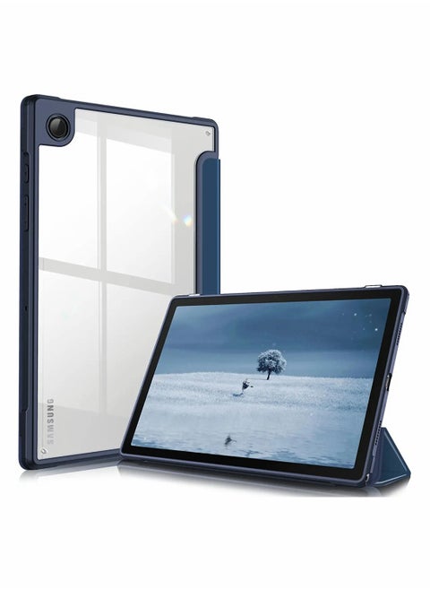 Samsung Galaxy Tab A8 Case 10.5 Inch 2022 Model SMX200 X205 X207 Slim Shockproof Cover with Transparent Back Auto Wake Sleep Navy Blue
