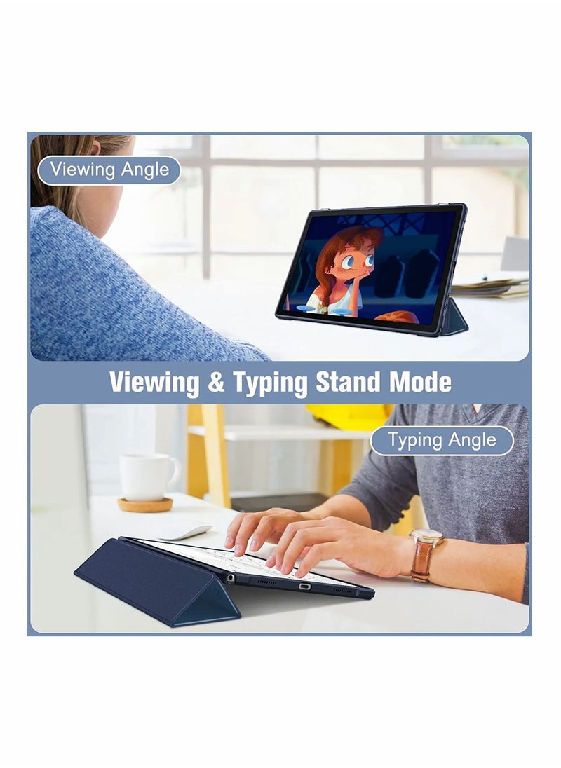 Samsung Galaxy Tab A8 Case 10.5 Inch 2022 Model SMX200 X205 X207 Slim Shockproof Cover with Transparent Back Auto Wake Sleep Navy Blue