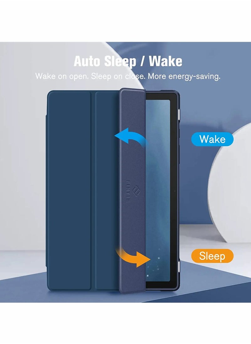 Samsung Galaxy Tab A8 Case 10.5 Inch 2022 Model SMX200 X205 X207 Slim Shockproof Cover with Transparent Back Auto Wake Sleep Navy Blue