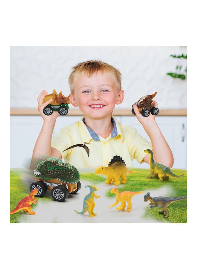VILILY Light u0026 Music Dinosaur Storage Car Toy Set Multicolour - Image 2