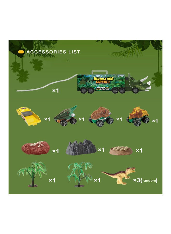 VILILY Light u0026 Music Dinosaur Storage Car Toy Set Multicolour - Image 5