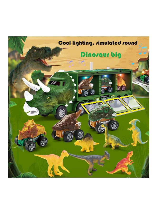 VILILY Light u0026 Music Dinosaur Storage Car Toy Set Multicolour - Image 4