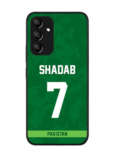 Rugged Black Edge Case for Samsung Galaxy A54, Slim fit Soft Case Flexible Anti Drop TPU Gel Thin Cover - Player Name - Shadab Khan, Jersey Number- 7