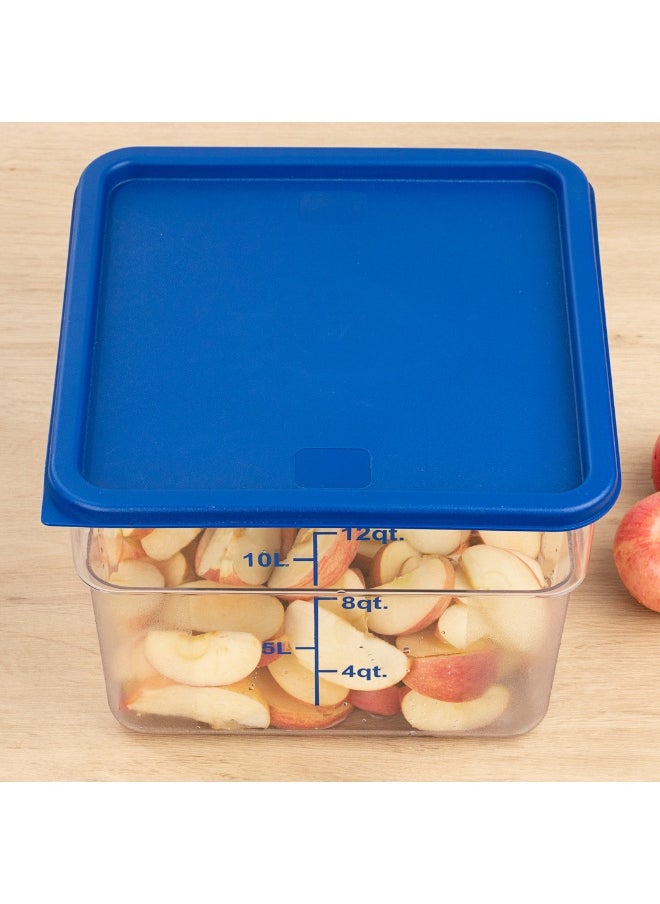 LIDS ONLY: Met Lux Food Storage Container Lids, 10 Square Marinating Container Lids - Containers Sold Separately, With Date Indicator, Blue Plastic Lids, Dishwashable, Freezable